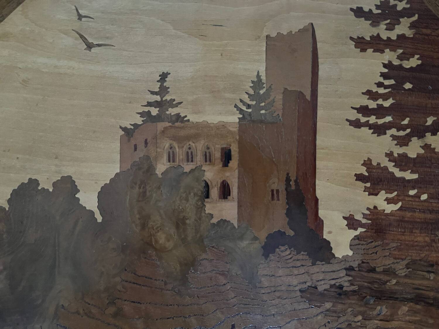 Art Nouveau wooden tray by Émile Gallé