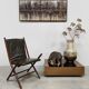 Vintage leather folding chair 'Campaign chair' 1950