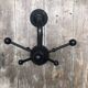 Ancienne porte manteau spoutnik mural boule métal noir vintage