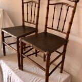 Vintage wooden and bamboo chairs