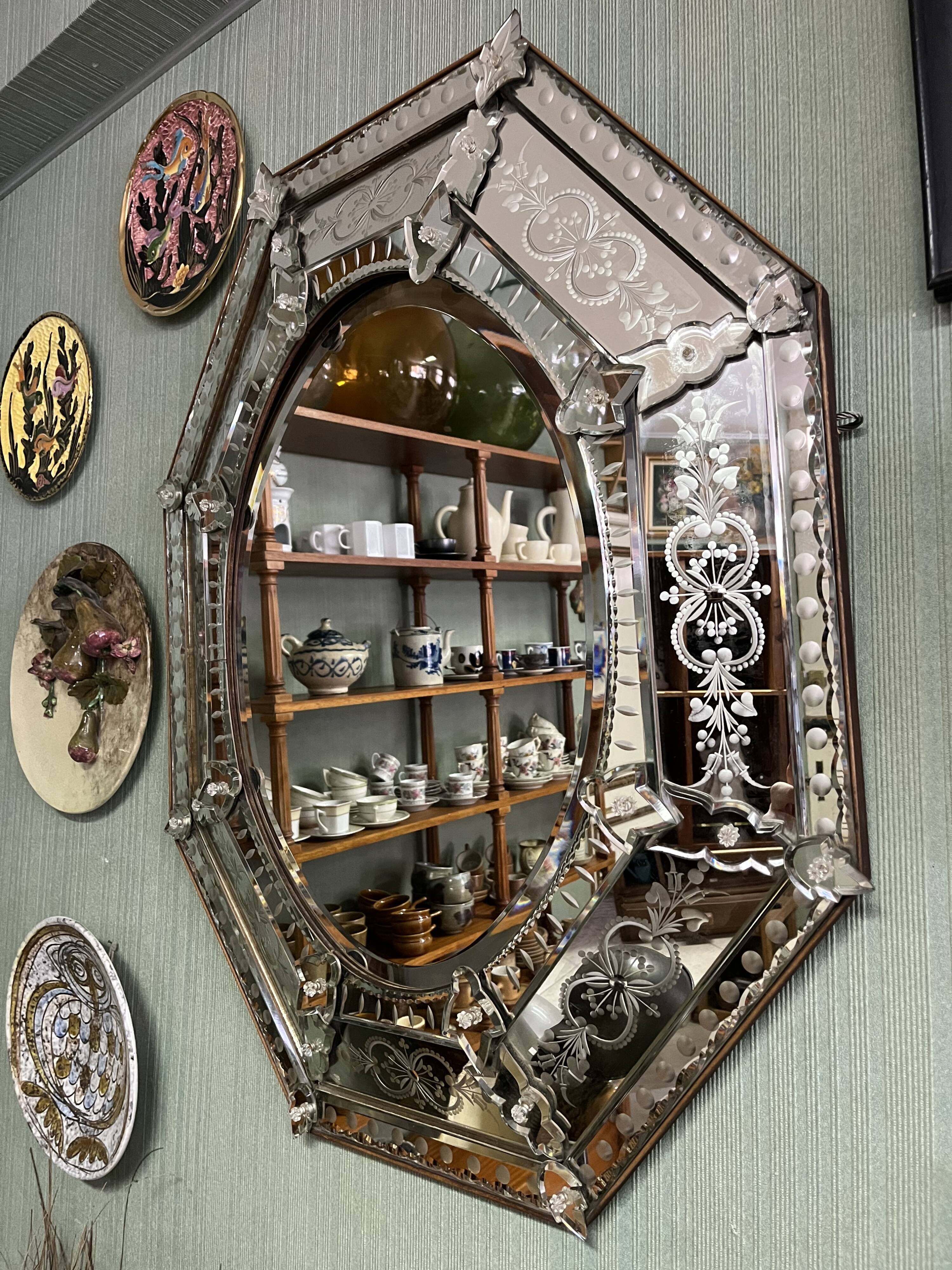 Antique Venetian mirror 86cm x 70cm