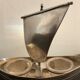 Gallia sailing art deco sailboat, in silver metal with Baccarat crystal salters