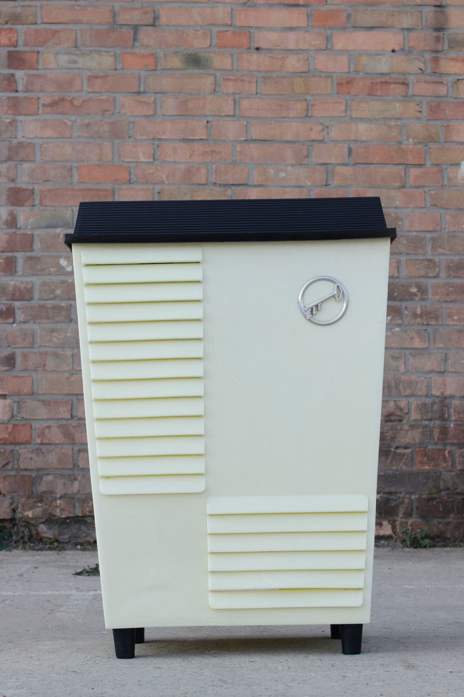 Vintage plastic laundry basket, France 1950s