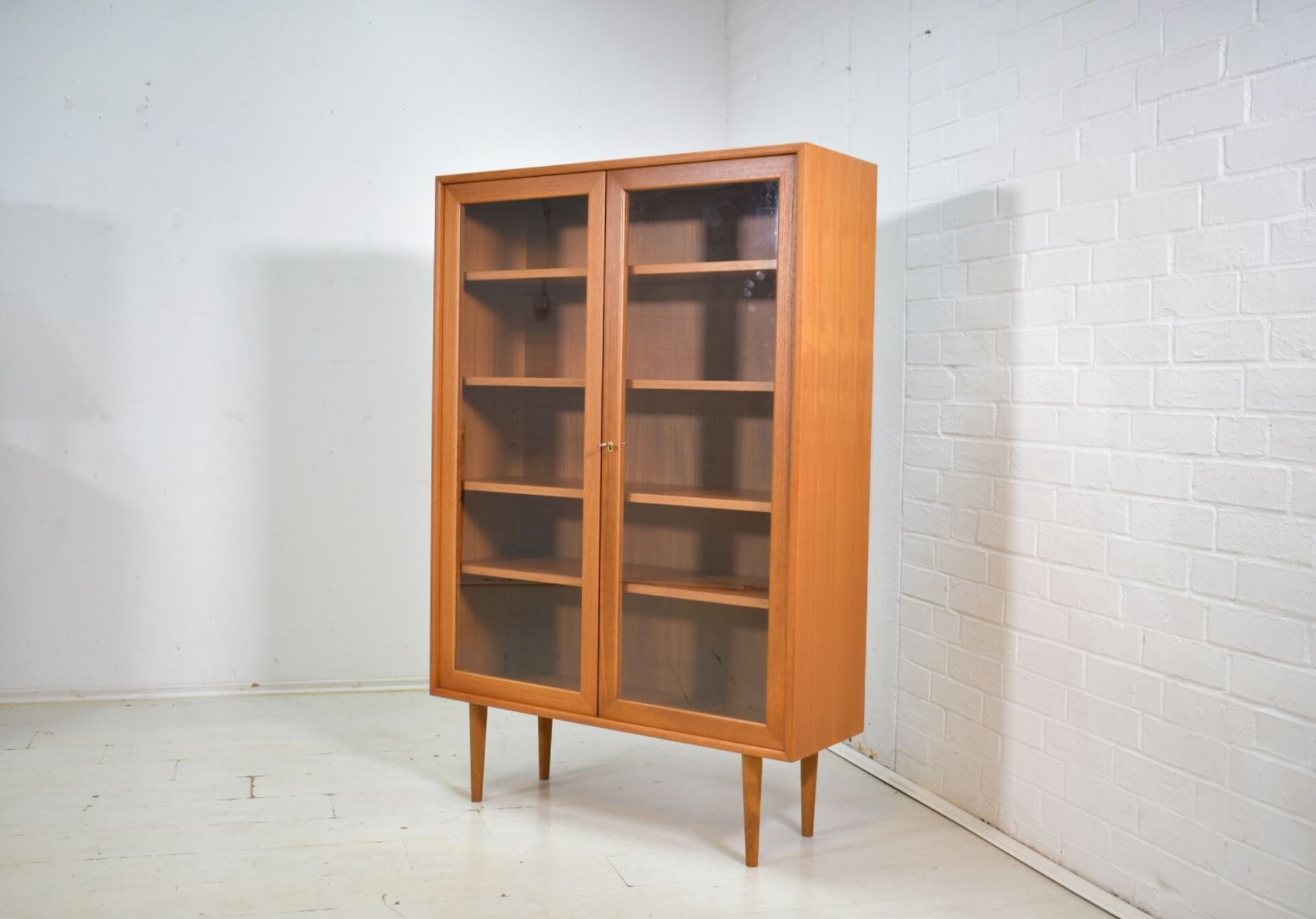 Display cabinet by WK Möbel showcase 1970s Vintage Teak