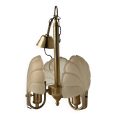 Lustre coquillage et laiton années 70
