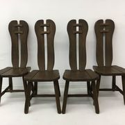 Set of 4 Belgian Brutalist Dining Chairs from De Puydt, 1970’s