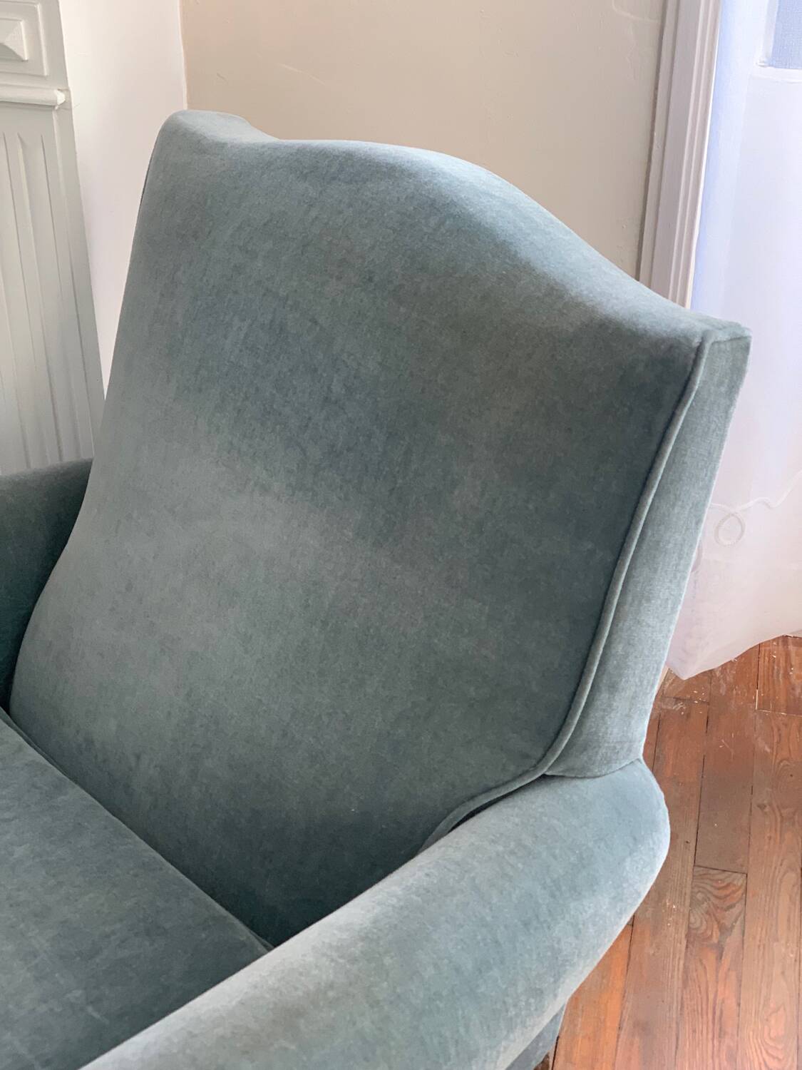 Antique velvet armchair
