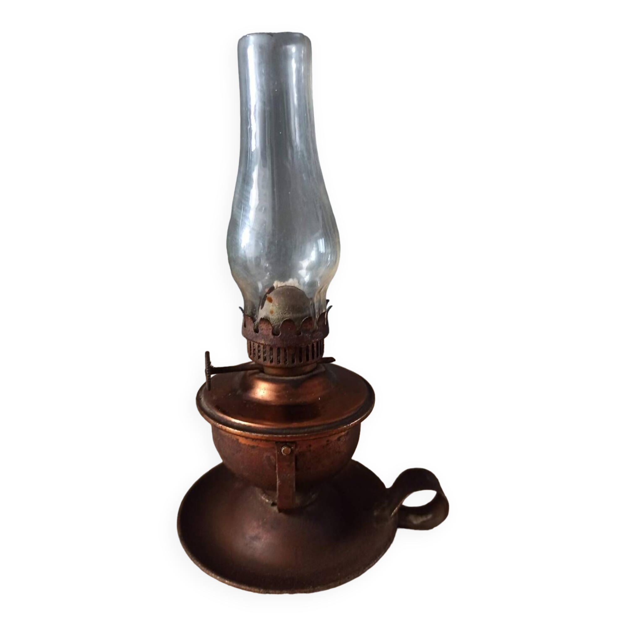 Lampe à pétrole en cuivre rat de cave