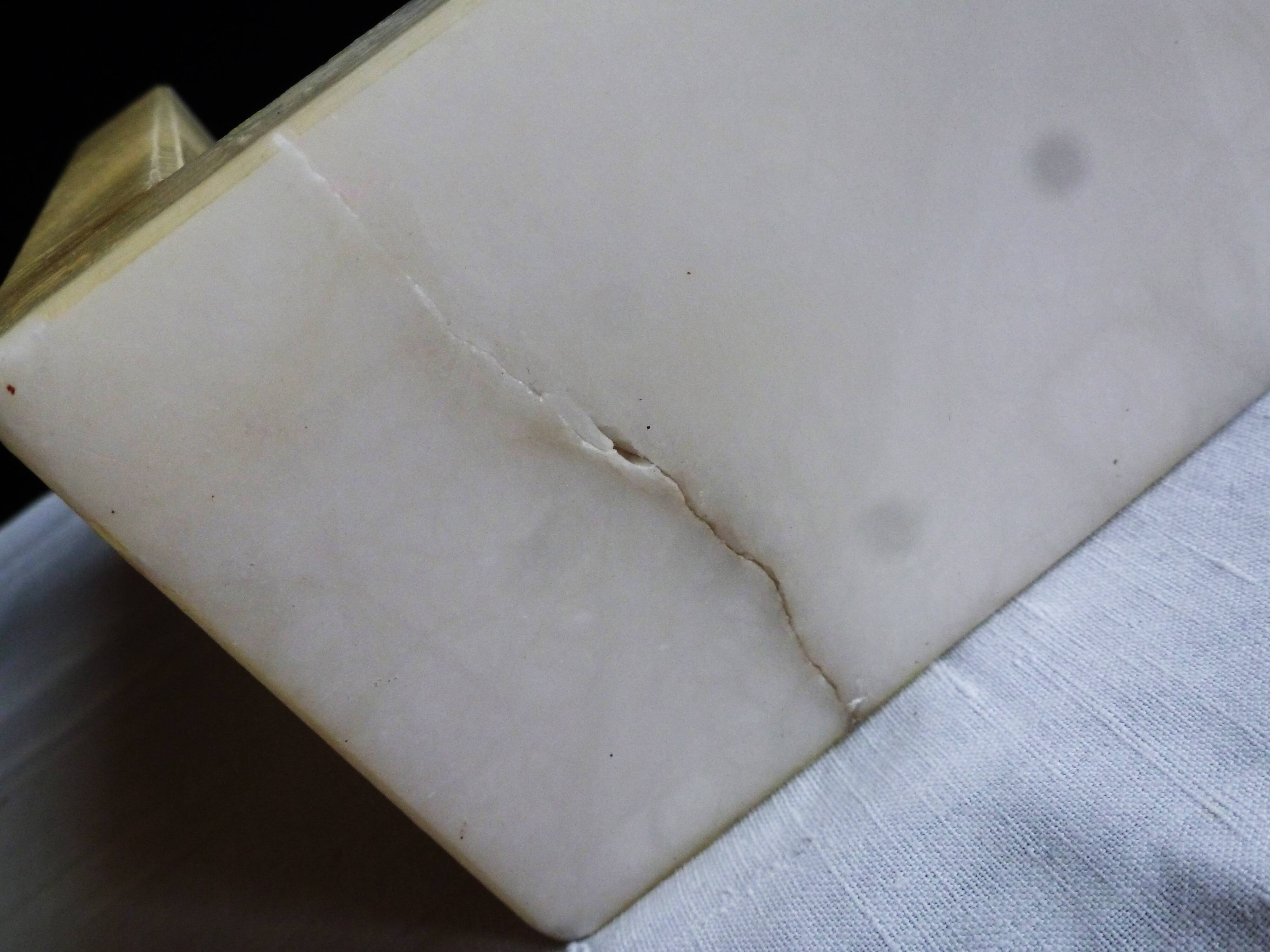 Elephant bookends in alabaster, Pair of elephant bookends.
