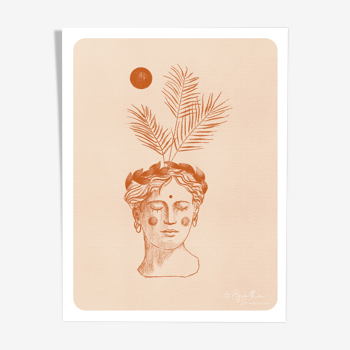 Illustration "Vase visage antique" A4