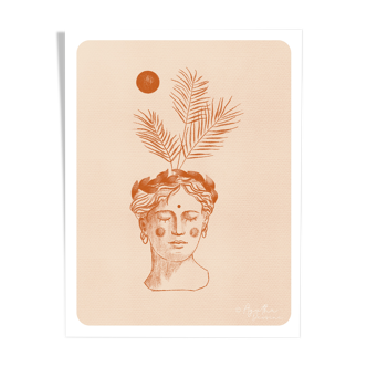 Illustration "Vase visage antique" A4