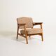 Fauteuil en hêtre scandinave et teck, années 1960