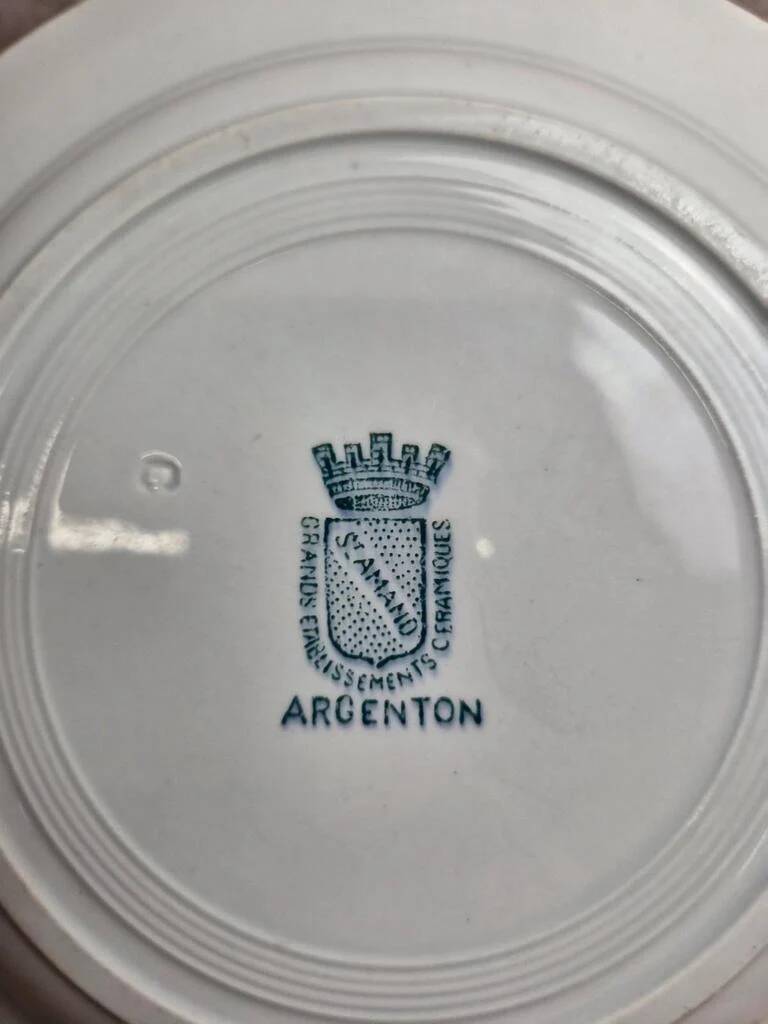 Antique hollow plate Saint-Amand – Argenton model