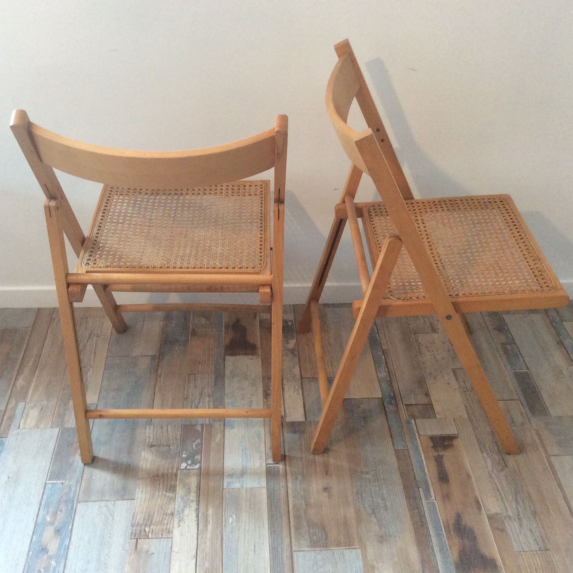 Pair of folding chairs vintage 70s canage