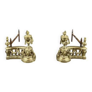 Paire de chenets en bronze - louis