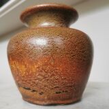 Fat Lava Pottery Vase: Vintage West Germany 202-13, Brown Drip Glaze