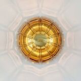 Mid century glass flush mount / ceiling light by limburg, germany, 1960s