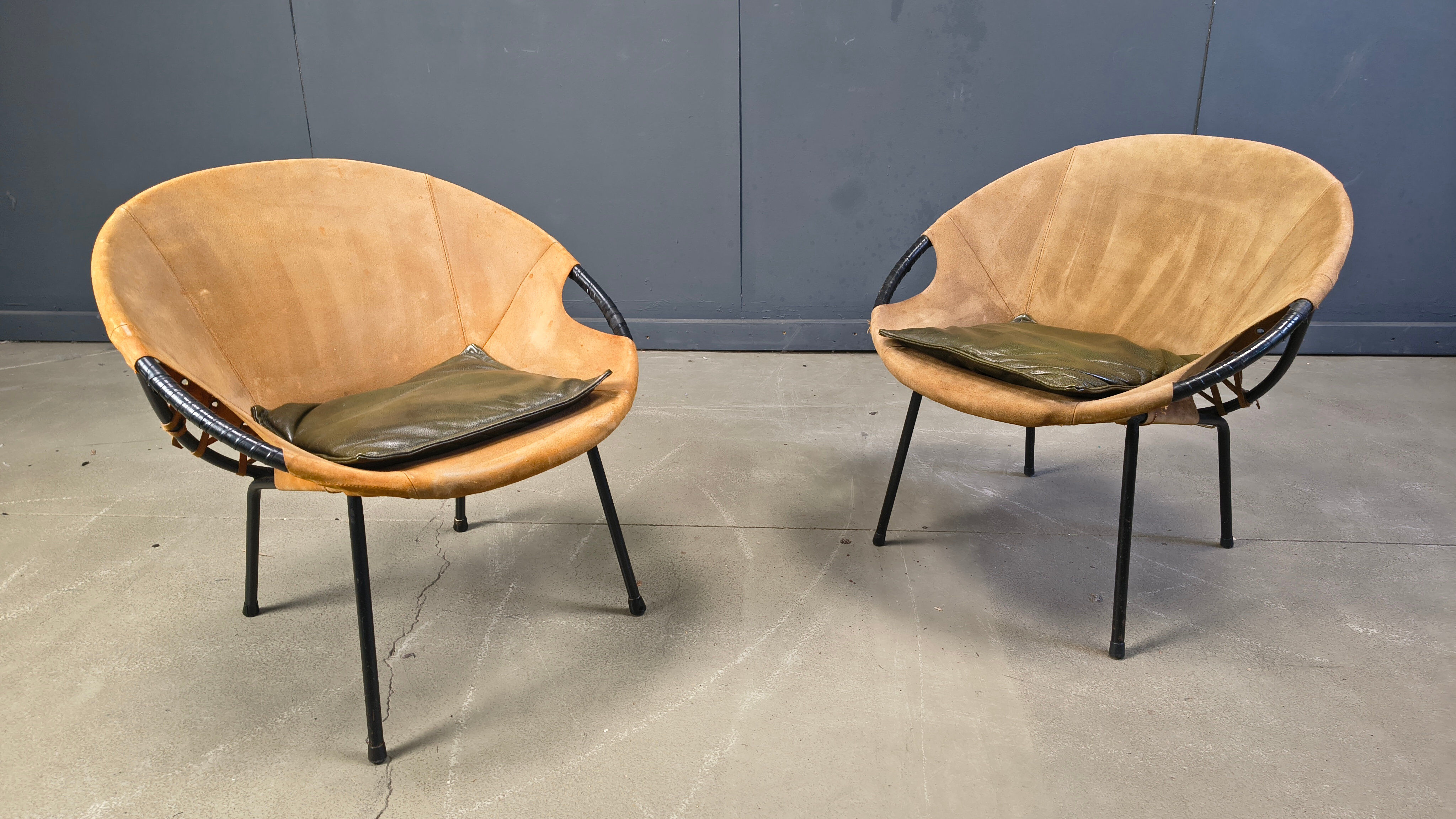 Vintage balloon chairs by Lusch & Co, 1960s - set of 4