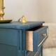 Cypress green chest of drawers & brass