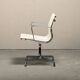 Charles & Ray Eames EA108 Dining Chair in Polished Aluminum and White leath