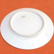 3 flat plates Porcelain of Limoges France "Crane ashy" ...