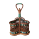 Wicker and scoubidou bottle holder