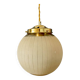 Vintage art deco globe pendant light in yellow and gold granite glass