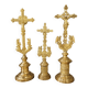 Three Gilded Bronze Altar Crosses, 19th Century