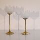 Scandinavian candlesticks in brass and glass