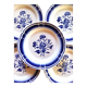 6 blue and white Badonvilliers dessert plates