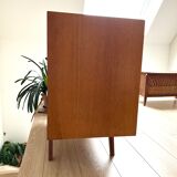 Commode bois et rotin