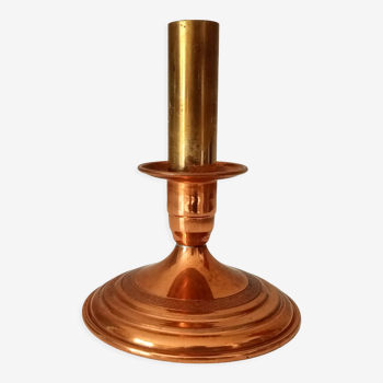 Vintage brass and copper candle holder
