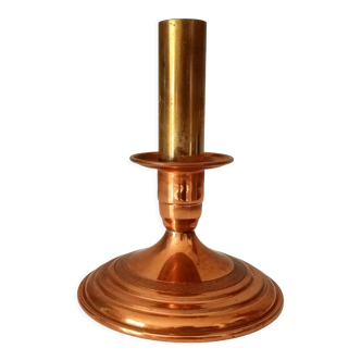 Vintage brass and copper candle holder