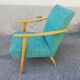 Armchair year 50 green fabric