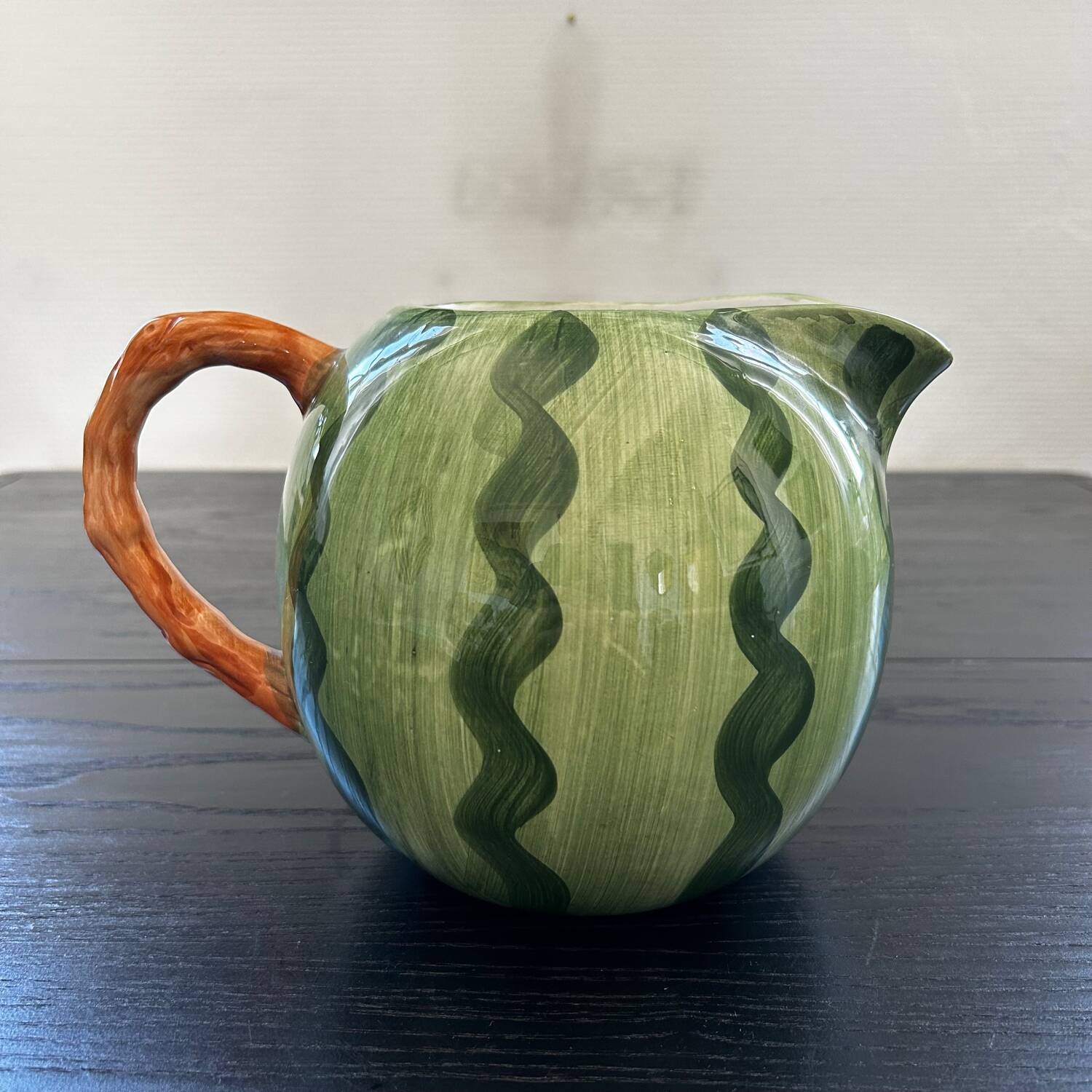 Green Striped Watermelon Pitcher