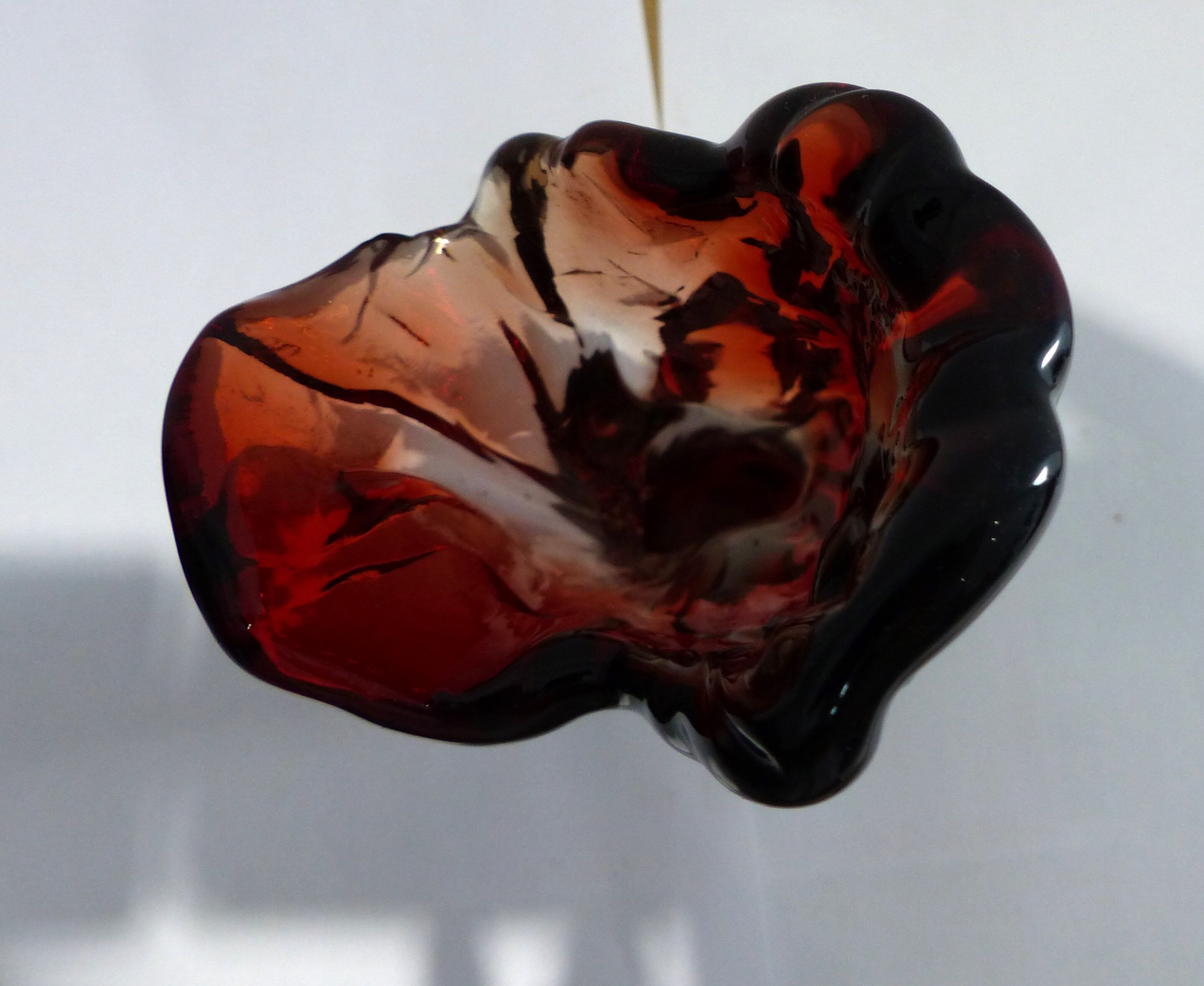 Vintage red glass vase