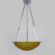Old chandelier, suspension basin art deco 1 fire, in yellow glass paste