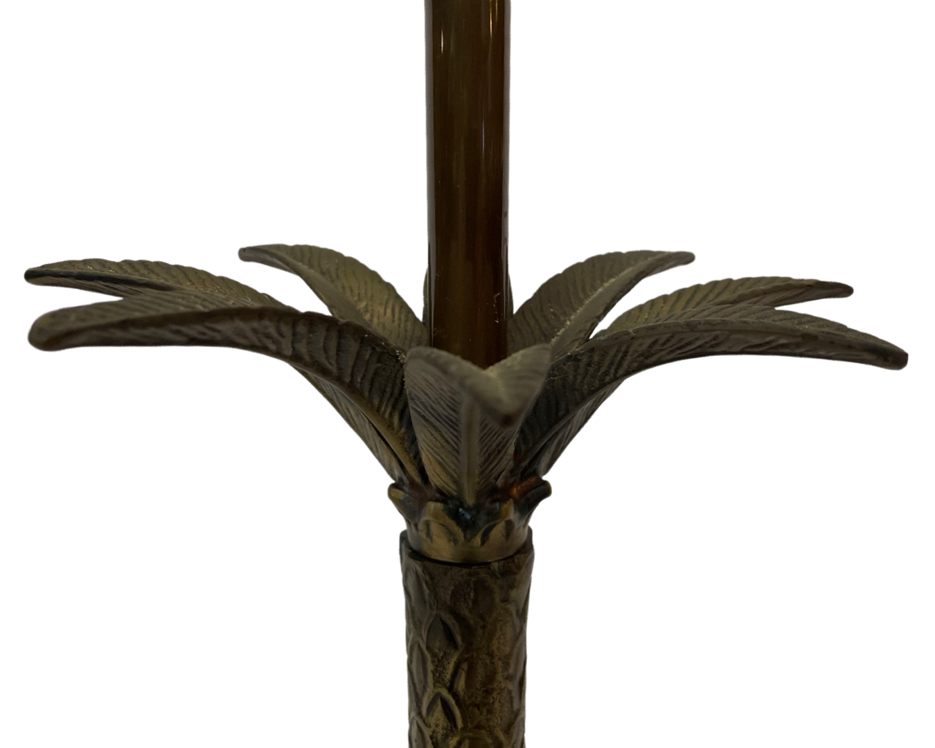 Vintage palm tree lamp base 1960s brass mid century