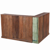 Buffet vaisselier d'angle bois viieux teck