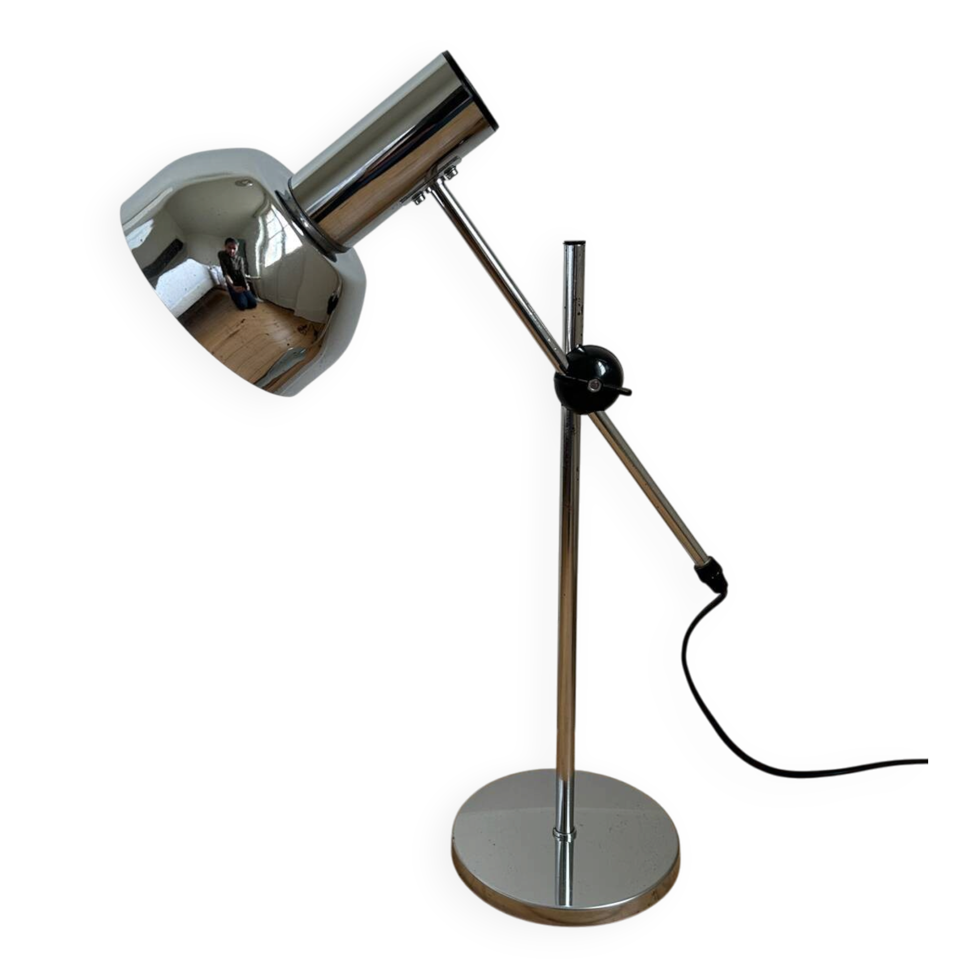 Vintage chrome metal desk lamp