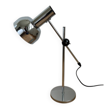 Lampe de bureau en métal chromé vintage