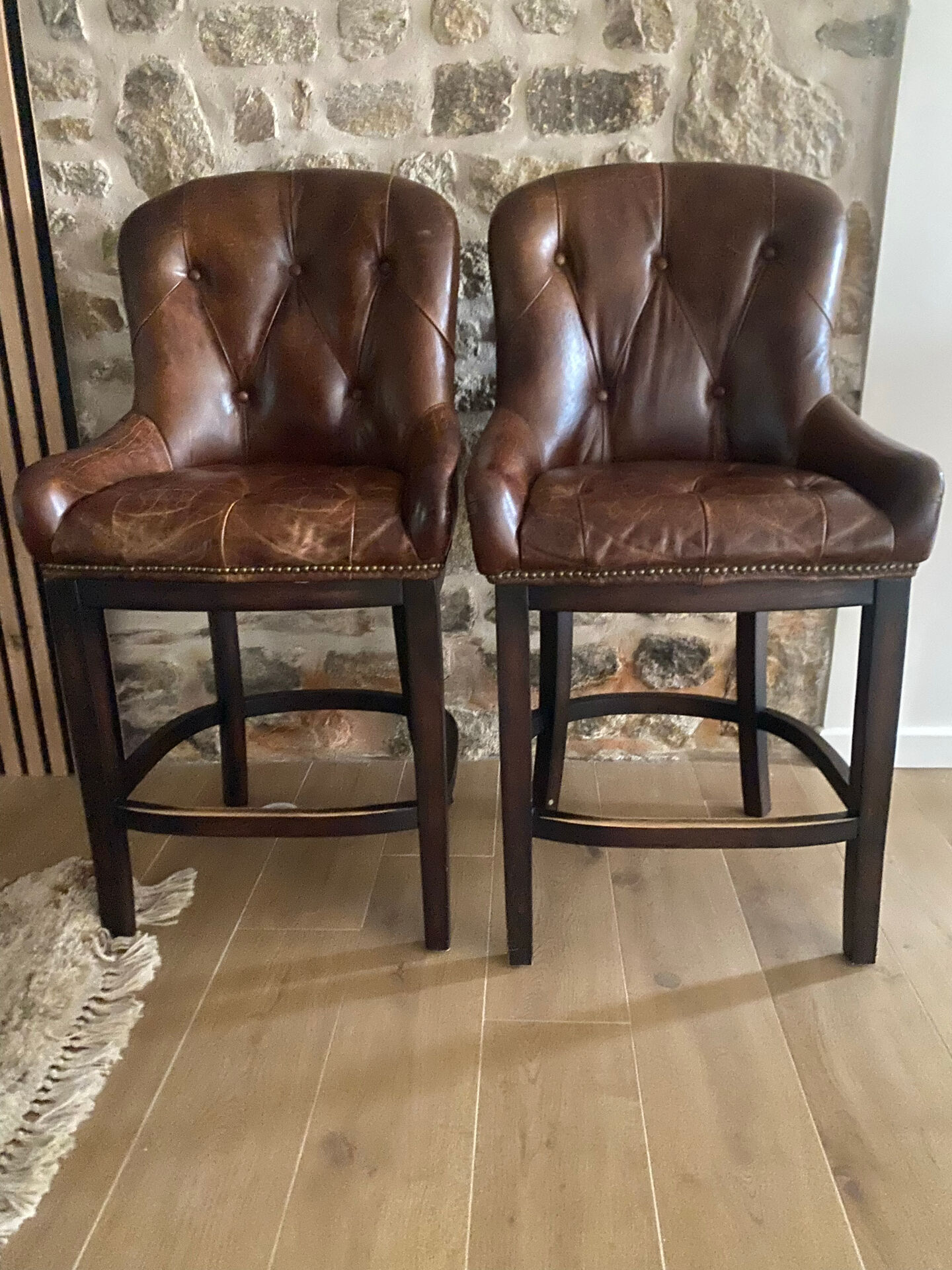 2 genuine leather bar stools from Signature