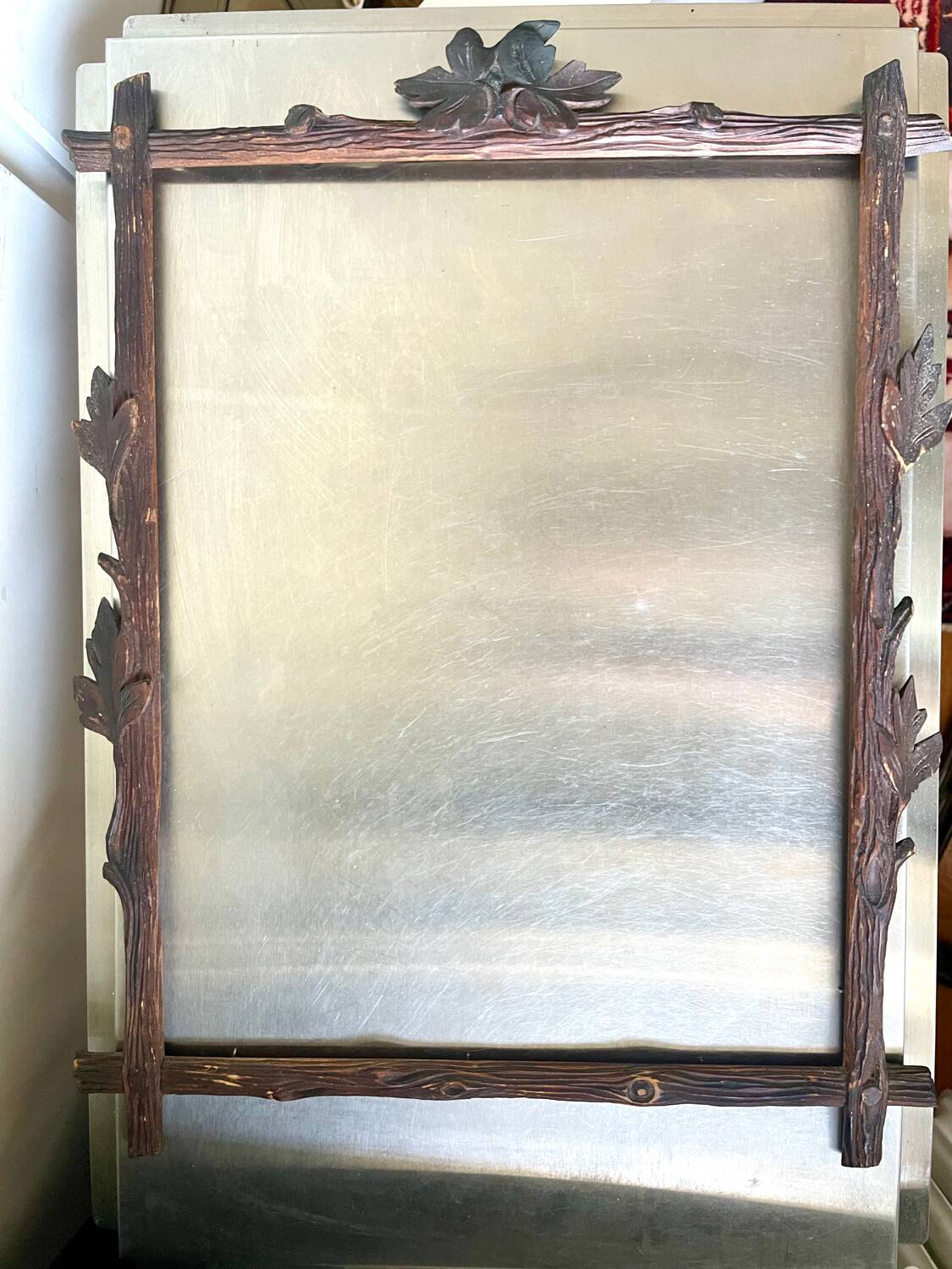 Antique Frame carved wood measurements 49 cm x 39 cm