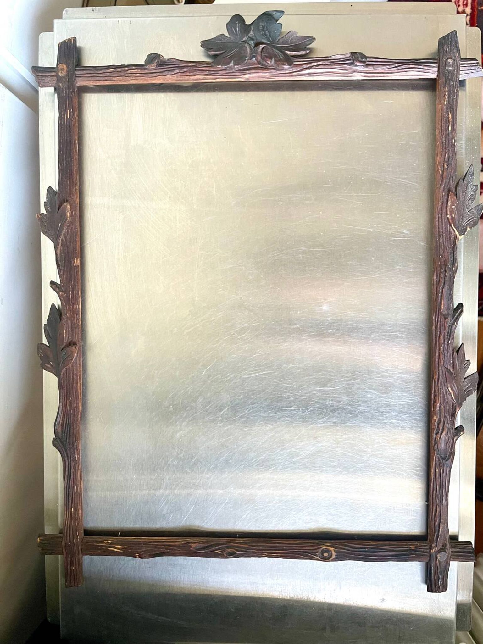 Antique Frame carved wood measurements 49 cm x 39 cm