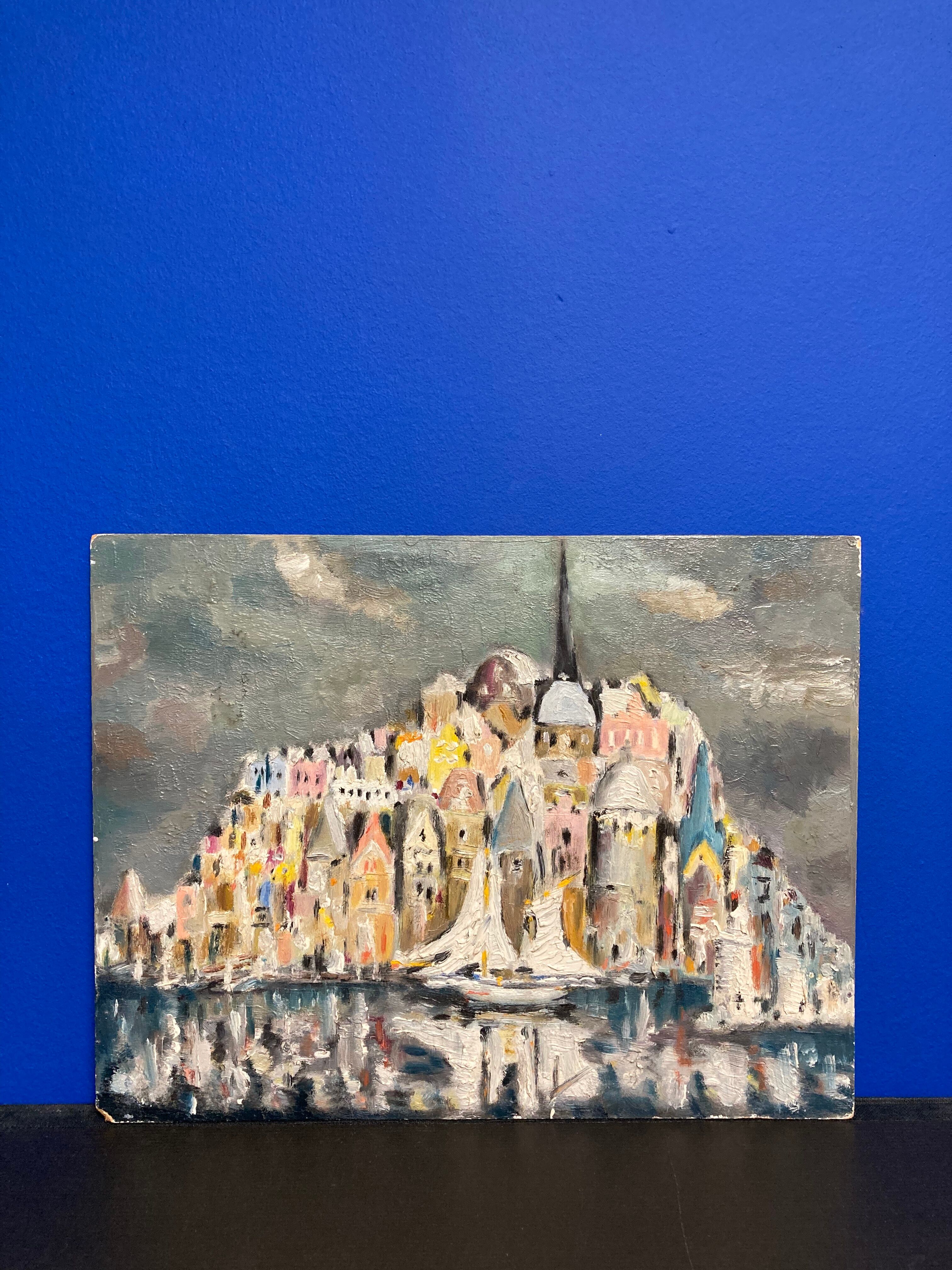 Huile sur panneau vintage