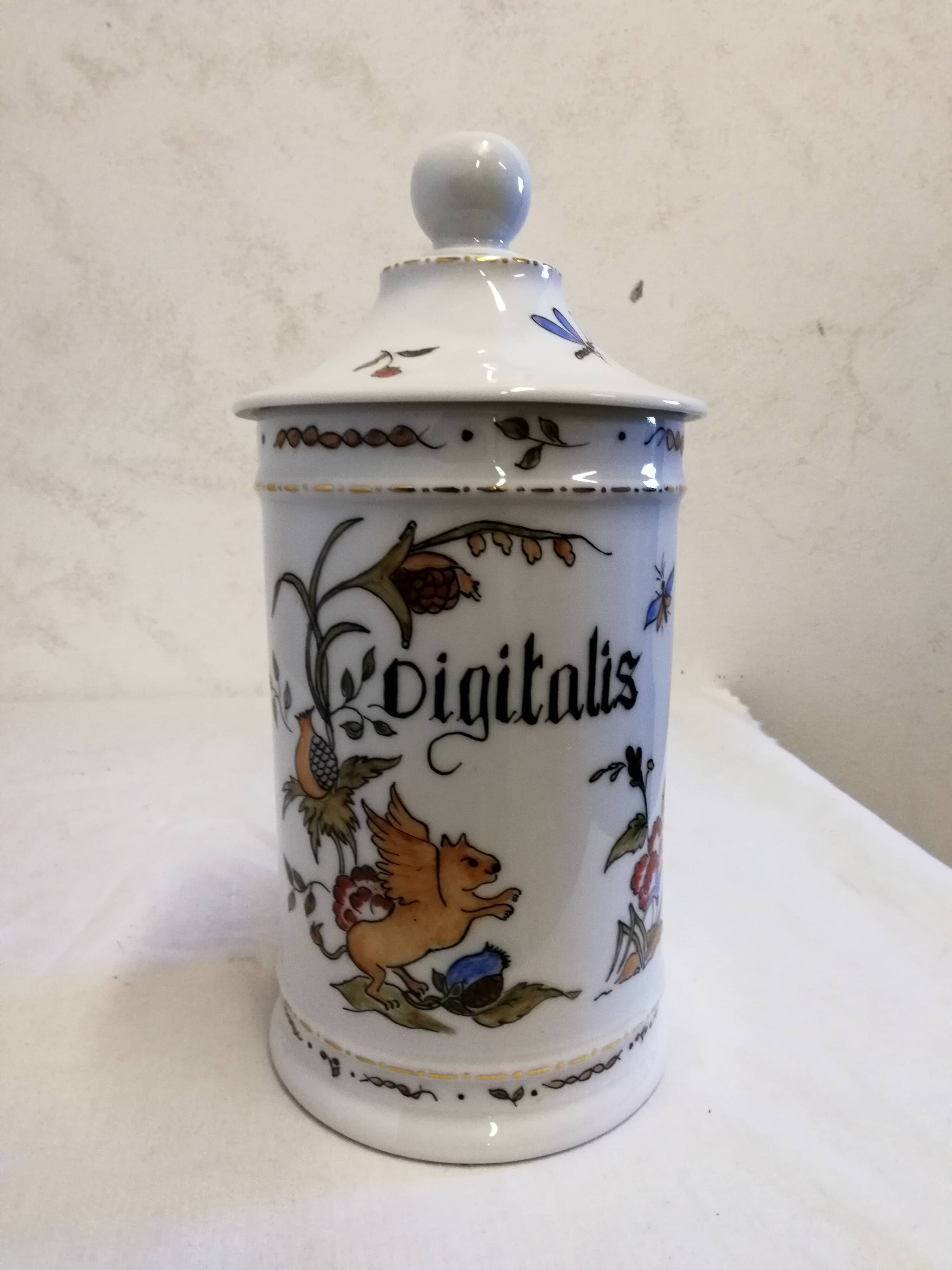Old Digitalis Porcelain Medicine Jar