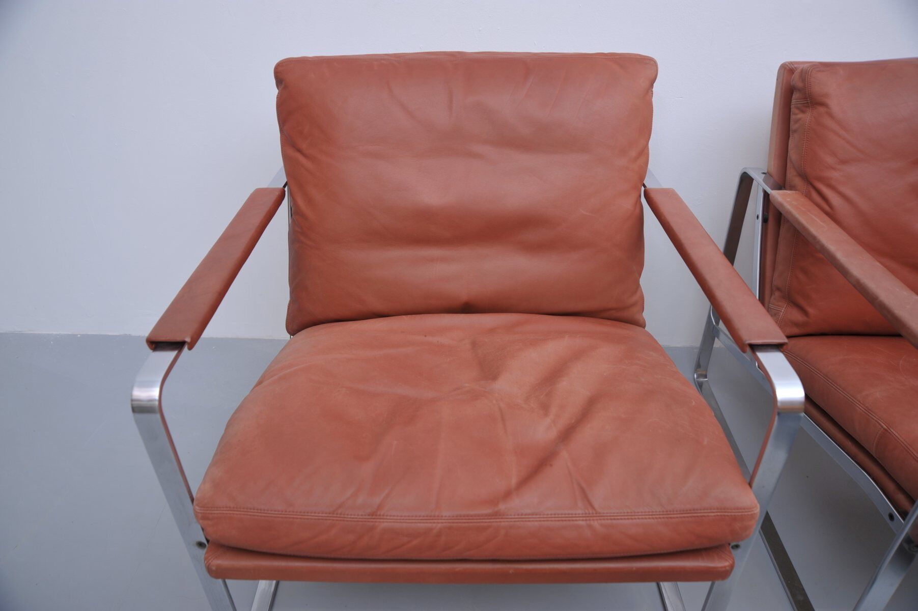 2x Vintage armchair by Preben Fabricius & Jørgen Kastholm for Knoll, 1970s