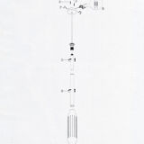 Lantern suspension, terracotta color