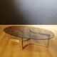 Coffee table in smoked glass and chrome by designer Paul Legeard, 70s
