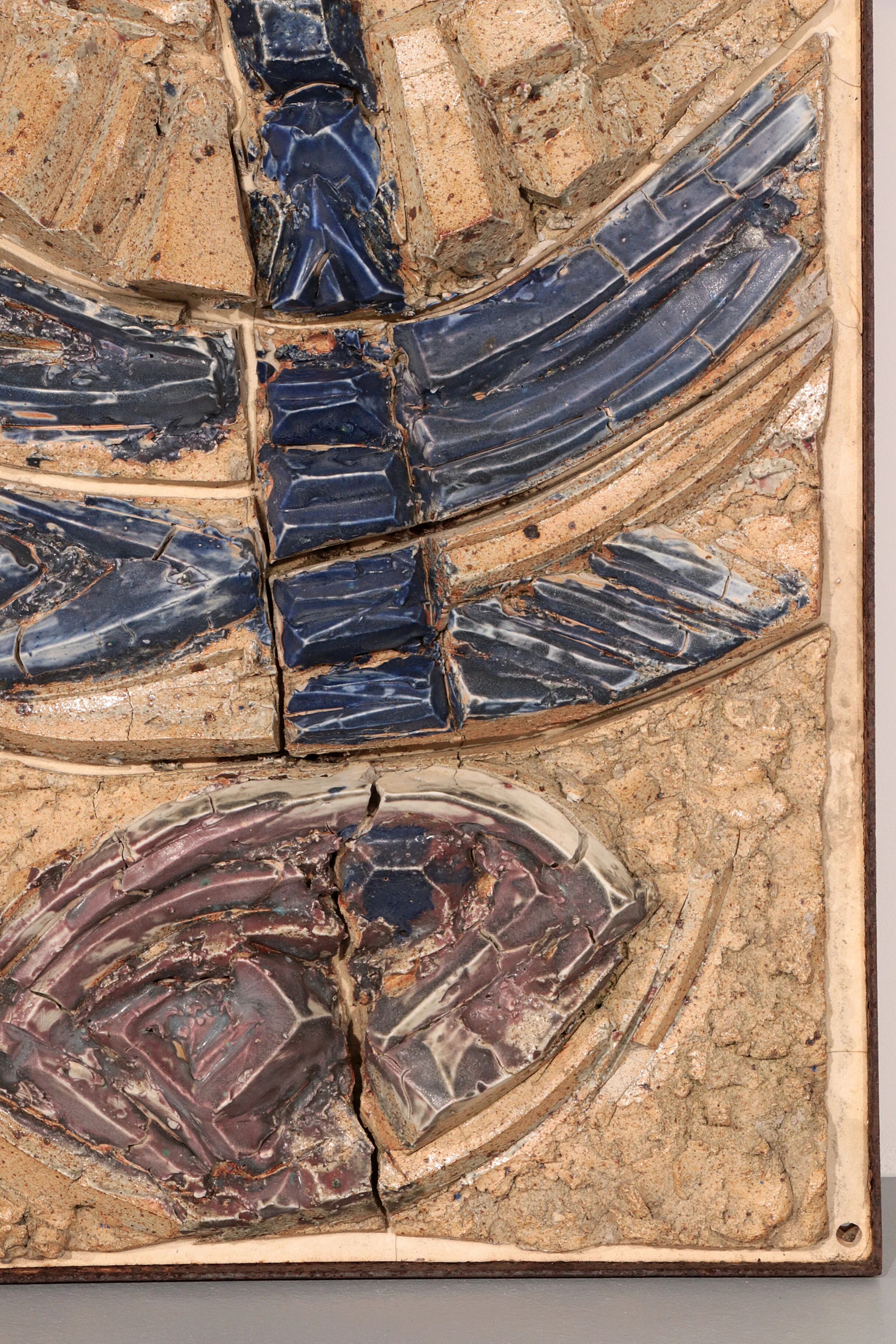 Very rare and large wall tile from Tue Poulsen 1970